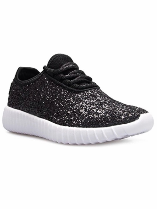 Forever Link Shoes - (NIB) FOREVER LINK • Black/White Remy Glitter Lace-Up Sneakers, 6